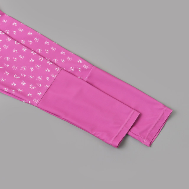 8818 Foreign Trade Children's Split Swimsuit Vacation Style Girl Sunscreen Long Sleeve Triangle Swimsuit Big Children Student Surfing Clothes