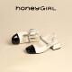 honeyGIRL Mary Jane Women's Shoes 2025 Spring Fashion Beige High-end Flat Shoes Square Toe Light Mouth Single Shoes
