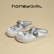 honeyGIRL half slippers for women 2025 summer new cross-section thick-soled toe shoes breathable casual and versatile single shoes