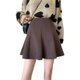 Mao woolen skirt autumn and winter large size fat MM high waist high waist versatile winter fluffy pleated skirt cover large swing A -line skirt