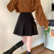 Mao woolen skirt autumn and winter large size fat MM high waist high waist versatile winter fluffy pleated skirt cover large swing A -line skirt