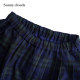 New autumn products Sunny clouds asymmetric pleated plaid skirt blue and green skirt versatile