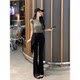 American-style front shoulder letter embroidered gray short-sleeved T-shirt for women's summer 2025 new slim fit and sexy girl short top
