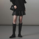 XG Xue Ge 2024 winter new slim A version fish tail splicing minimalist versatile PU leather skirt XJ403021A290