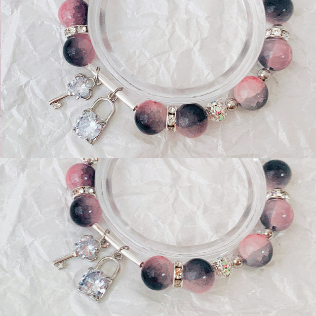 10 pieces of hollowed-inlaid diamond straight hole beads and spacer holder handmade DIY beaded material bracelet jewelry material