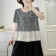 Lace spliced ​​short-sleeved plaid shirt for women 2025 summer new fashionable and versatile shirt for small fragrance style age-reducing top