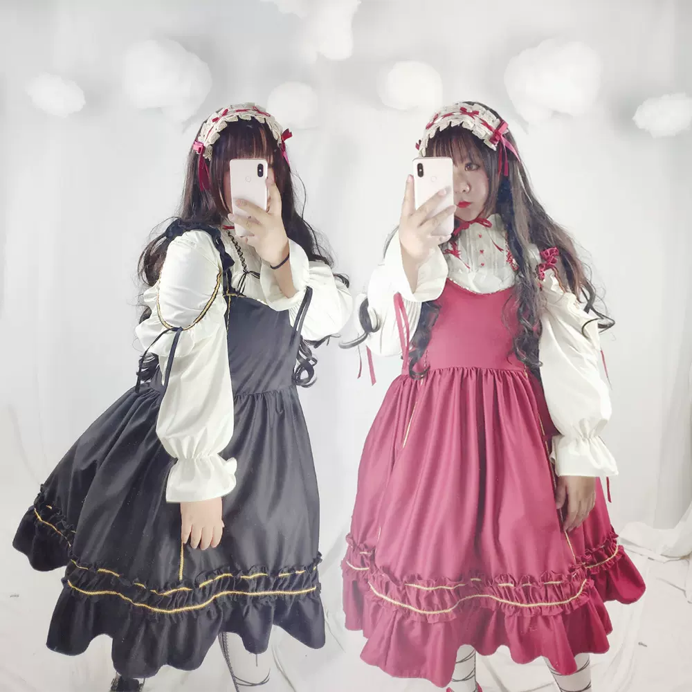 肉肉梦大码洋服lolita 金线提偶 哥特风胖mm