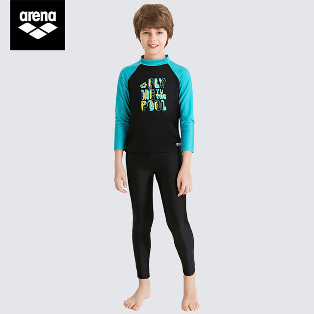 arena Arena children's swimsuit high elastic sun protection warm long sleeve trousers split swimsuit boys and girls suits