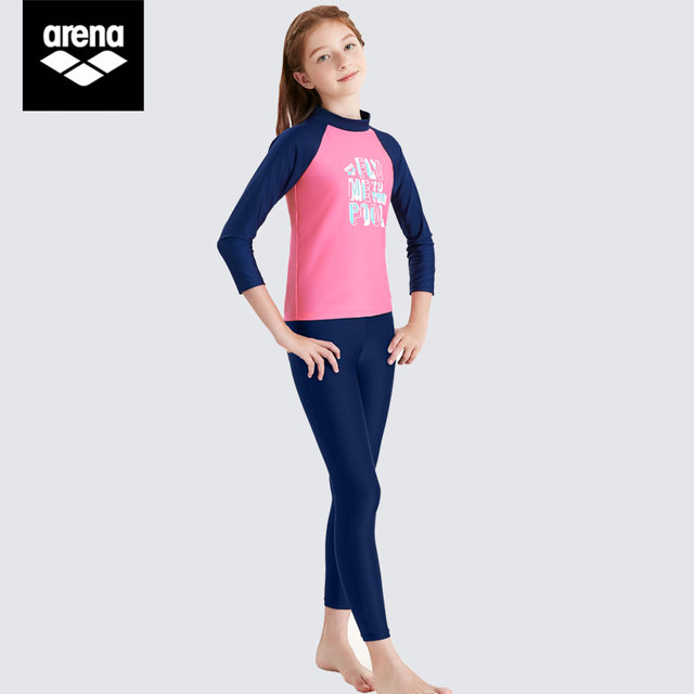 arena Arena children's swimsuit high elastic sun protection warm long sleeve trousers split swimsuit boys and girls suits