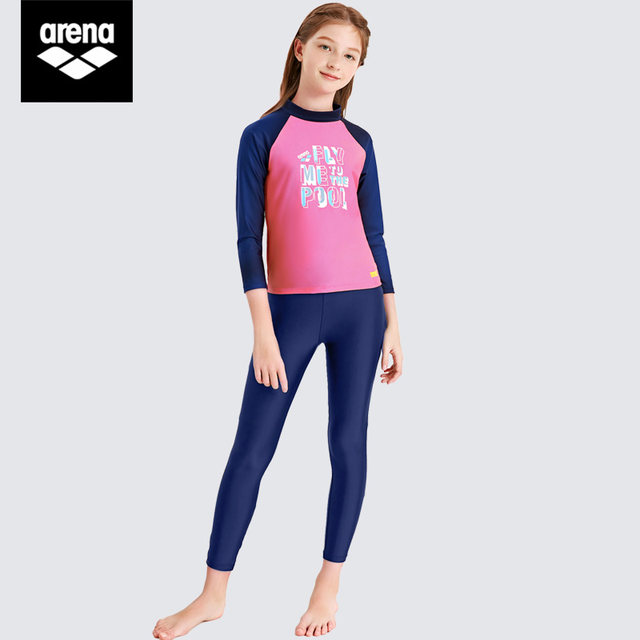 arena Arena children's swimsuit high elastic sun protection warm long sleeve trousers split swimsuit boys and girls suits