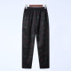 Elderly people with velvet loose large size mother pants high waist spring and autumn grandma flower pants thickened and tight outside
