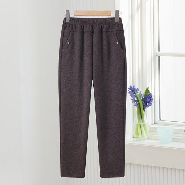 Mom's pants spring and autumn style large size casual pants 2025 new middle-aged and elderly women's autumn and winter woolen loose trousers