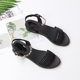 Genuine leather large-size sandals women's shoes 41 to 43 summer 2025 new large low heel fashionable versatile one-length flat bottom
