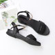 Genuine leather large-size sandals women's shoes 41 to 43 summer 2025 new large low heel fashionable versatile one-length flat bottom
