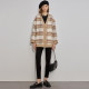 dfvc fashion wool short plaid wool coat for women 2025 winter new V-neck loose wool coat