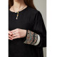 dfvc black Chinese style jacquard tense long-sleeved shirt for women in spring 2025 new embroidered inner bottoming shirt thin