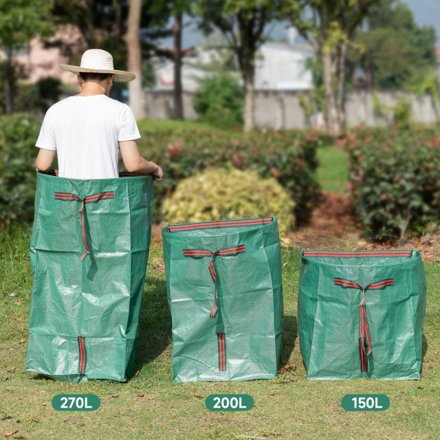 Falling leaves storage bags, super large gardening dustpan, semi-circle outdoor garden collection leaves, weeds, large capacity bags, garbage bags
