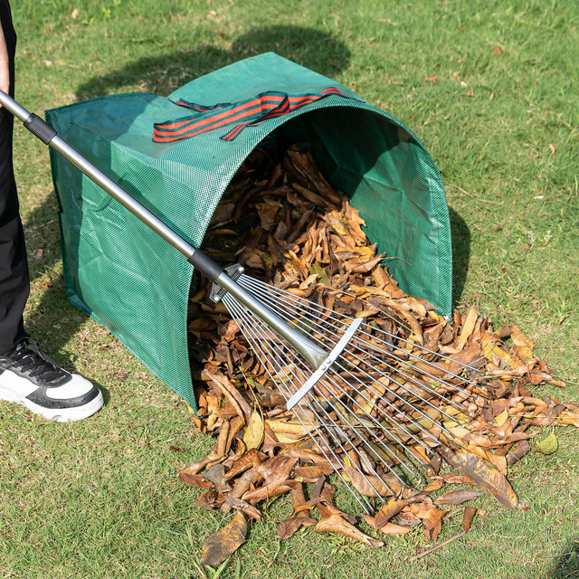 Falling leaves storage bags, super large gardening dustpan, semi-circle outdoor garden collection leaves, weeds, large capacity bags, garbage bags

