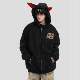 NOPASS National Fashion Brand Original American Doberman Pinscher Ear Hooded Sweatshirt Starry Stars Plus Velvet Cardigan Jacket for Women