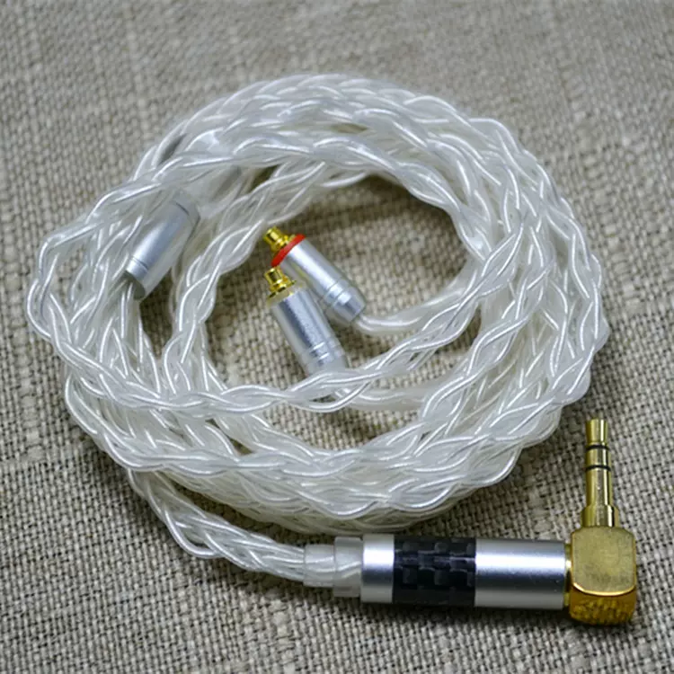 8股單晶銅mmcx舒爾耳機線清倉超連結鍍銀銀箔混編diy耳機配件