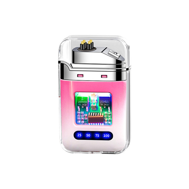 New product transparent waterproof electricity arc pulse lighter windproof USB charging lighter mech wind electronic cigarette
