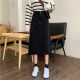Spring and Autumn New denim skirt mid-length large size high-waisted A-line skirt 200Jin [Jin equals 0.5 kg] Retro versatile slimming one-step skirt