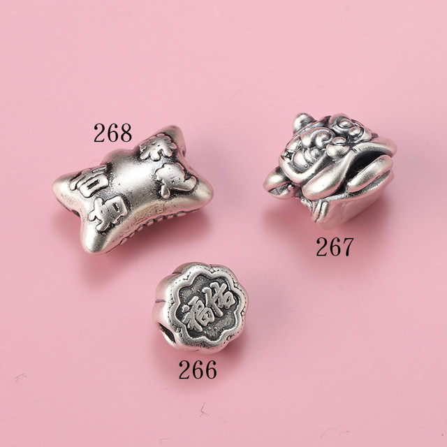 999 pure silver lion awakening loose bead bracelet for men and women diy handmade bracelet blessed to sit back and relax sterling silver separated beads back cloud