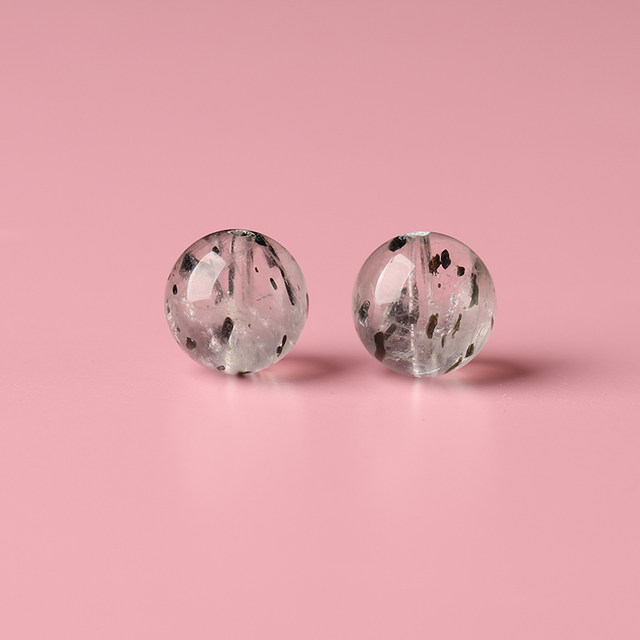 7A Natural Shining Black Mica Loose Beads Bracelet for Men and Women DIY Handmade Bracelet Necklace Five Elements Crystal Multi-Treasure