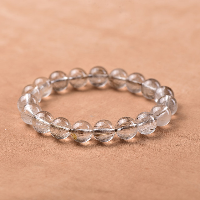 Natural silver hair wafer beads diy men's and women's bracelets beaded hand-woven rope necklace pendant jewelry single accessories