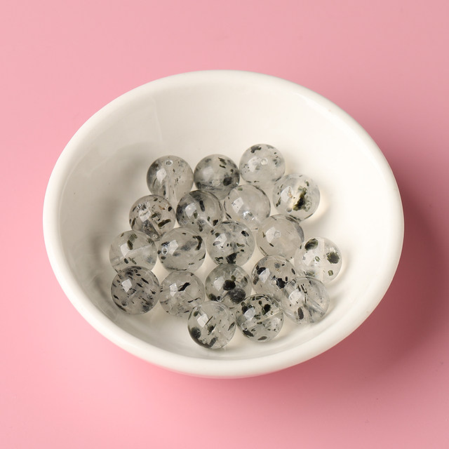 7A Natural Shining Black Mica Loose Beads Bracelet for Men and Women DIY Handmade Bracelet Necklace Five Elements Crystal Multi-Treasure