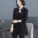 Mid -long shirt female covers her ass, fashion spring and autumn new cardigan, wearing a shirt outside Modal long sleeve top