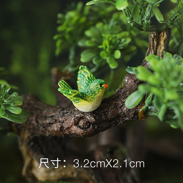 Resin cute small animal ornaments Home desktop mini bird nest succulent gardening decoration bonsai balcony garden