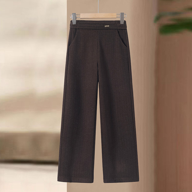 Mom's pants, spring and autumn high-waisted versatile casual pants for middle-aged and elderly people, spring and autumn versatile straight-leg pants, fashionable women's trousers