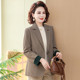 Middle-aged and elderly mothers autumn plaid jacket short 2025 new 50-year-old middle-aged women's spring and autumn fashionable suit top
