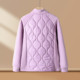 Middle-aged and elderly women's clothing, autumn and winter clothing, mother's clothing, casual polar fleece splicing quilted jacket, thin cotton coat, light weight
