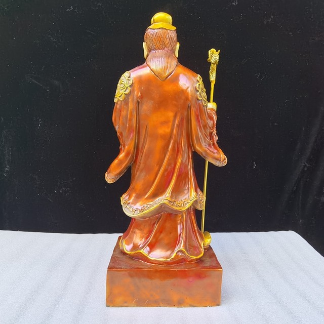 Moon Old Bronze Statue Pure Copper Happy God Home Ornaments Moon Old Star Lord God Statue Under the Moon Old Man Pulls Red Line Red Rope Red Lady
