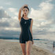 Sanqi swimsuit women's one-piece boxer conservative professional sports quick-drying hot spring slimming belly-covering swimsuit wetsuit