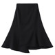 Tanni's new commuter droopy fish tail irregular black casual high waist midi skirt TN11SK601A