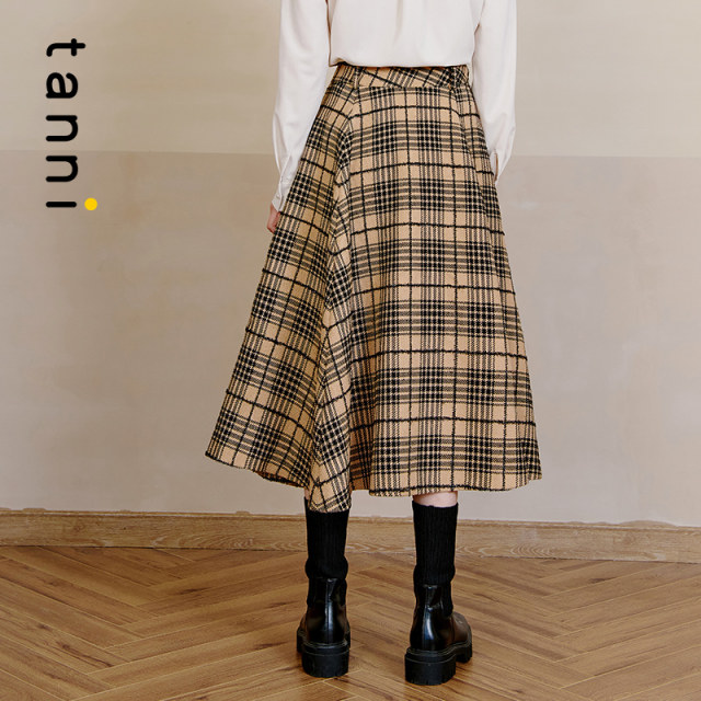 tanni autumn and winter new product all -match commute small incense A version super large bleeding half -body long skirt TL31SK014A
