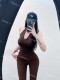 With chest pad~Showing body sexy halter neck hanger vest V-neck inside and outside wearing tight backless top new style