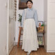 Silent Home 2025 Spring and Summer Dropping Cake Skirt Half-length Skirt Women's Slim Pleated A-line Skirt Gentle Style