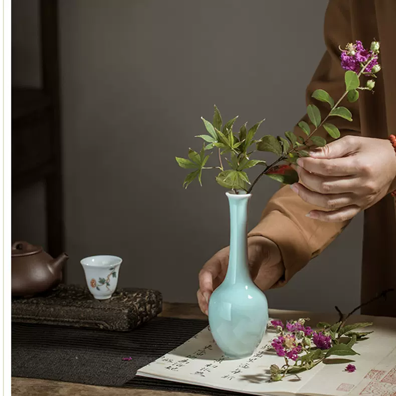 日式花瓶禅意风插花花瓶摆件中式复古中国风古风和风小