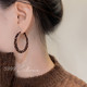 999 sterling silver earrings leopard print earrings women's Hong Kong style earrings plain hoops 2025 new hot style high-end autumn and winter earrings