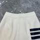 Simple and classic striped print commuting casual anti-exposure short skirt European and American skirt 2025 spring and summer
