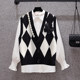 Large size women's clothing 2025 spring clothing new slim knitted vest vest fat sister sweater jacket top set