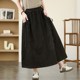 Retro old grinding white denim skirt for women in spring and autumn large size fat mm fashionable lace-up mid-length A-line large hem skirt
