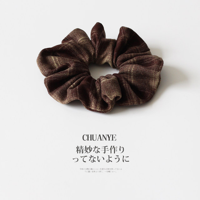 Kawano French autumn and winter flocked large intestine hair band women's new style light luxury and elegant rubber band headband hair accessories