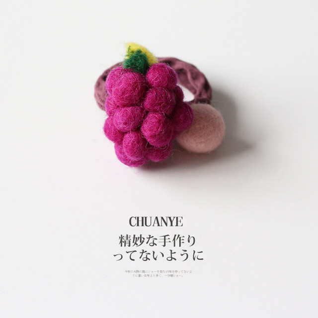 Kawano Fruit plush hair circle simple ponytail hair rope net red cute children head rope rubber band female tie hair decoration