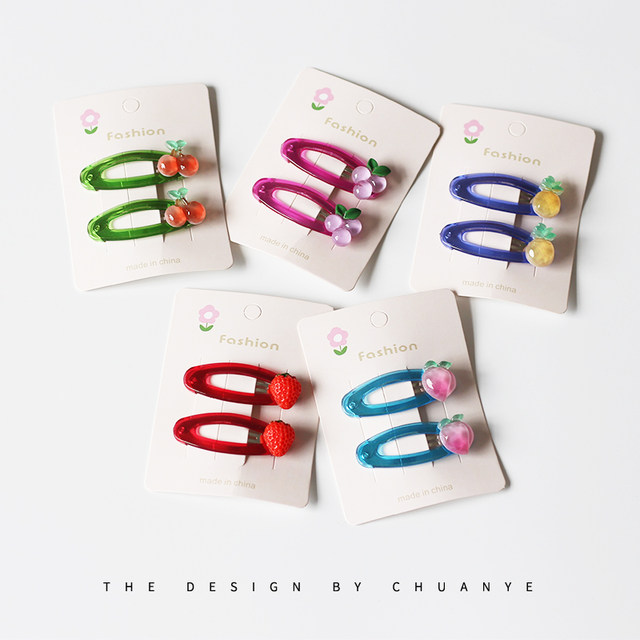 Sichuan Ye candy color fruit hair clip women's new cute cartoon bangs clip headdress side bb clip broken hair clip