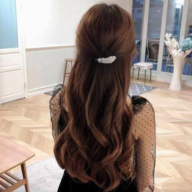 
Korean-style bow-knot spring clip on the back of the head, top clip, one-word clip, fashionable imitation pearl hairpin, horizontal clip, versatile hairpin